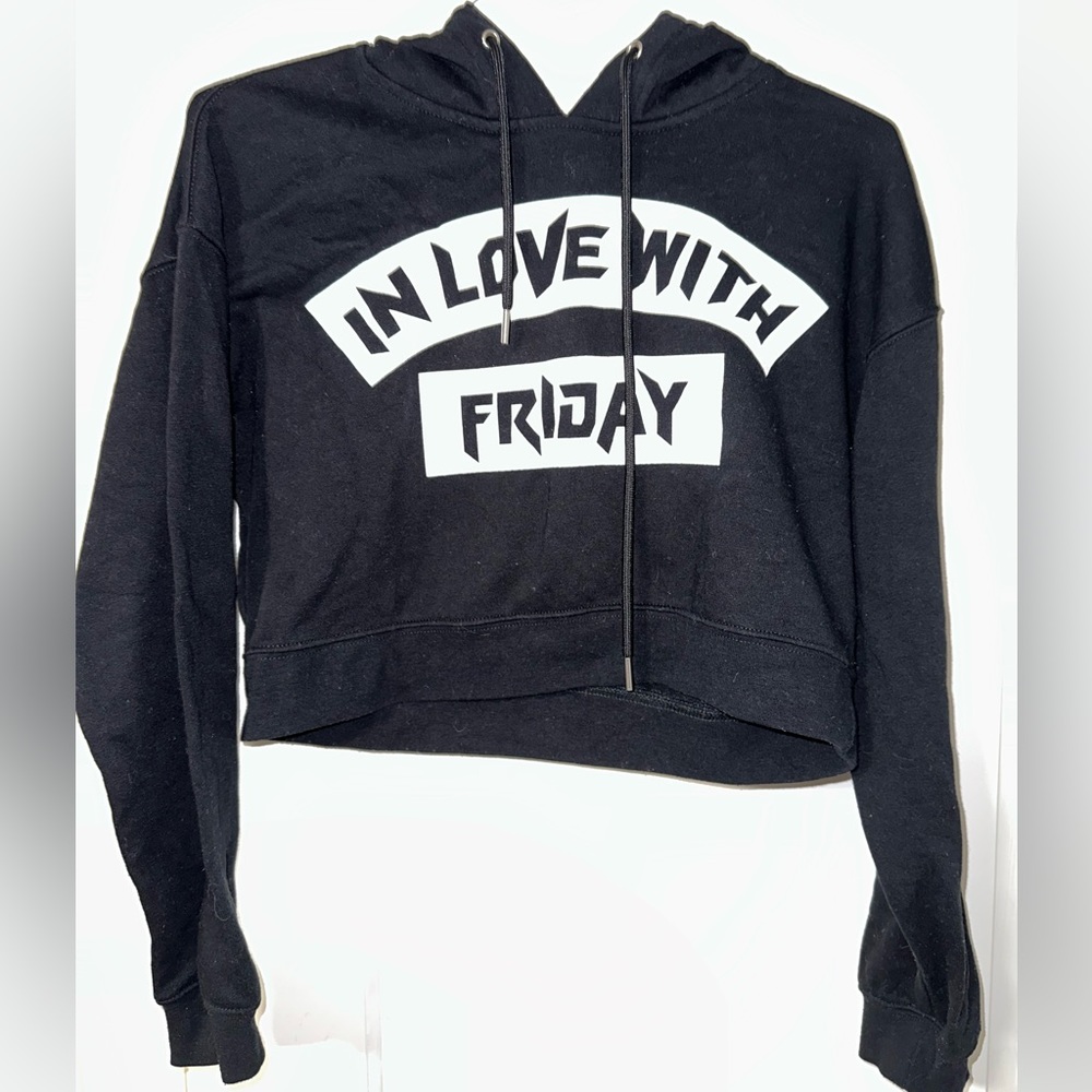 Cropped black hoodie